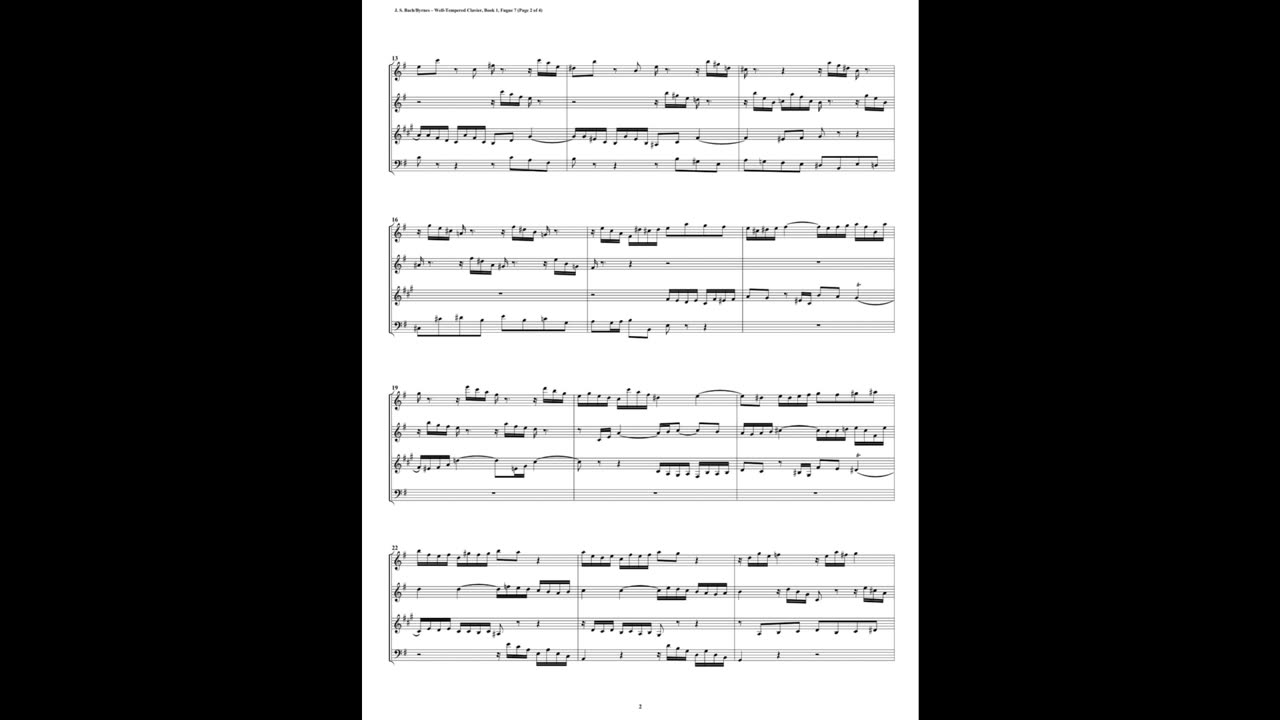 J.S. Bach - Well-Tempered Clavier: Part 1 - Fugue 07 (Woodwind Quartet)