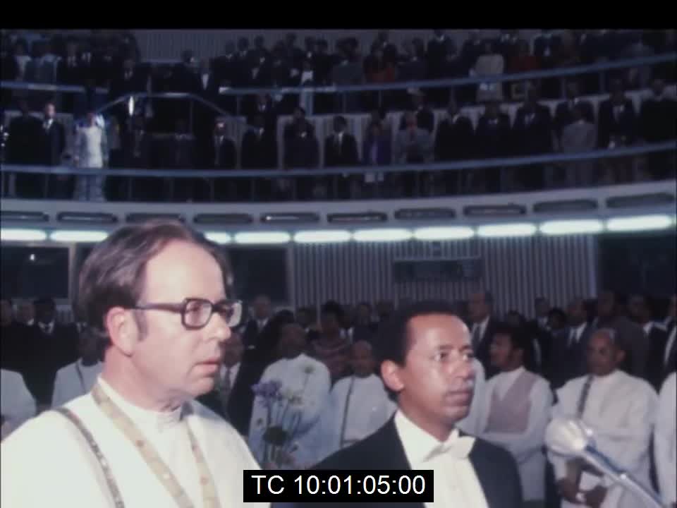 Emperor Haile Selassie presents trust prize to President Senghor of Senegal, 3rd November 1973