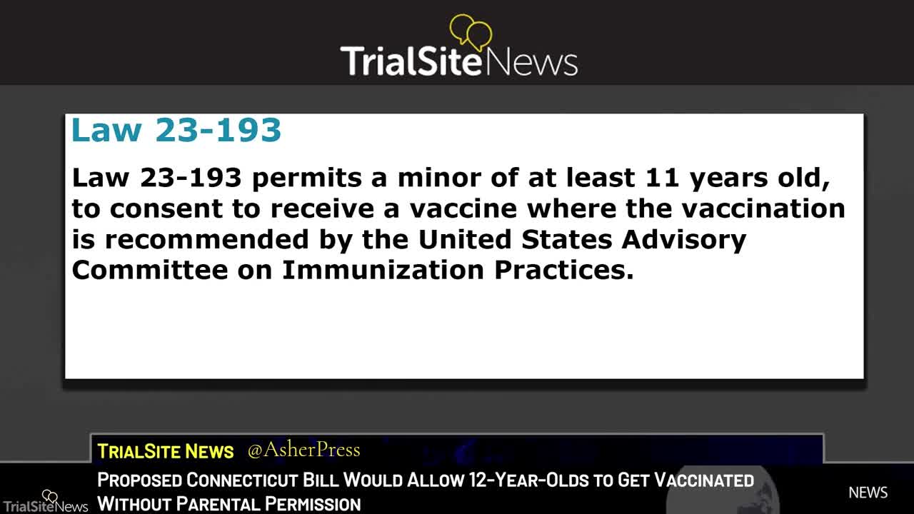Bill would allow a child of 12 years to get a vaccine without consent of their parent