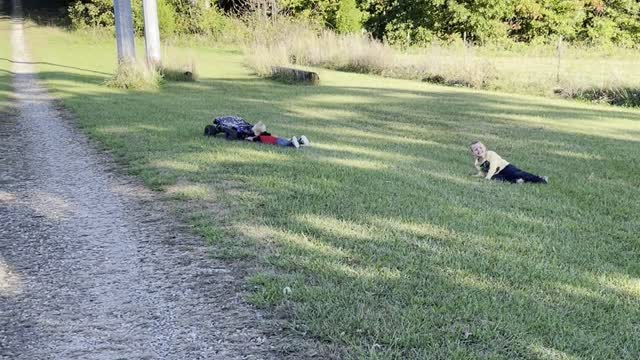 RC Car Tows Boy Along With Ease