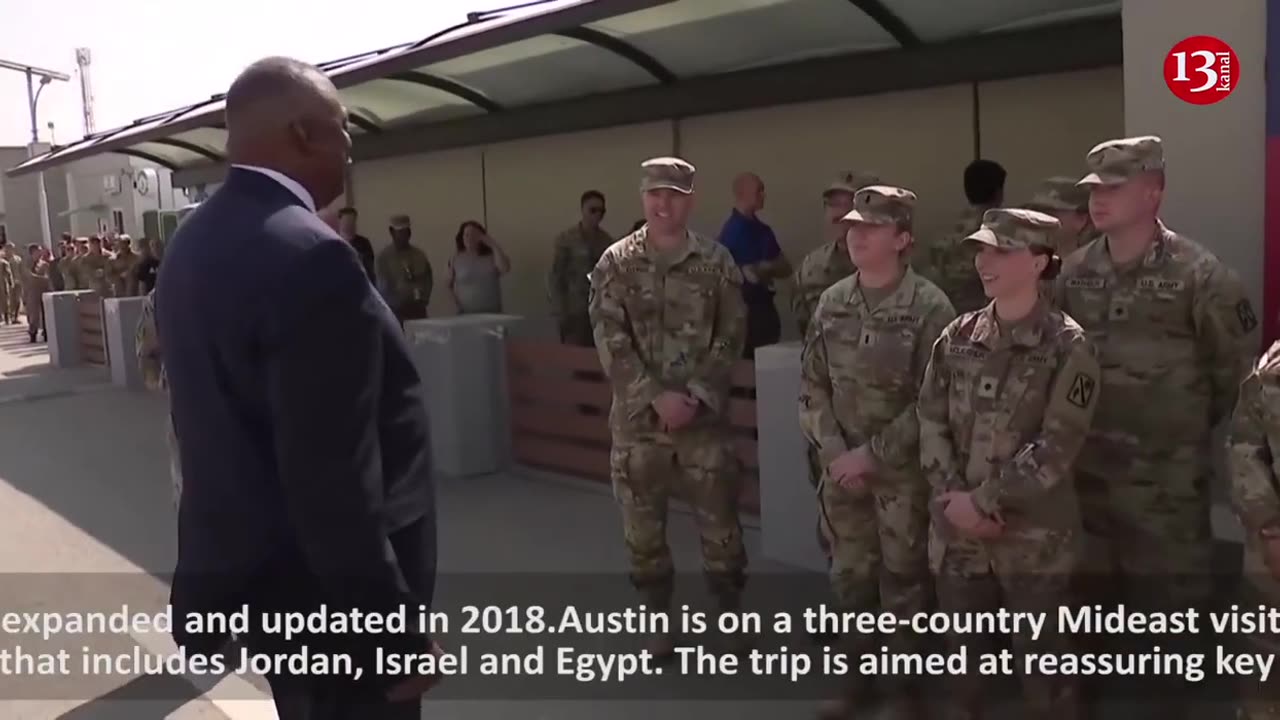 Austin visits U.S. troops to start Mideast tour