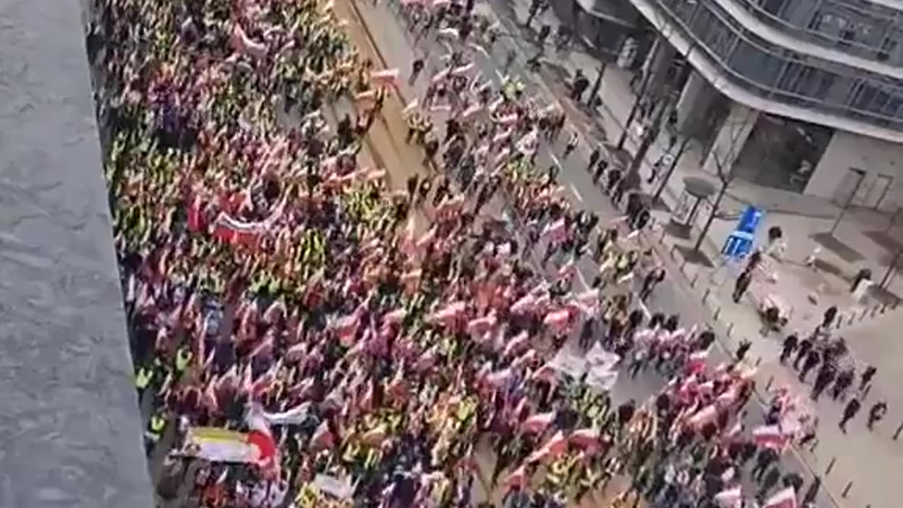 Massive farmers protest in Poland yesterday against the climate agenda.