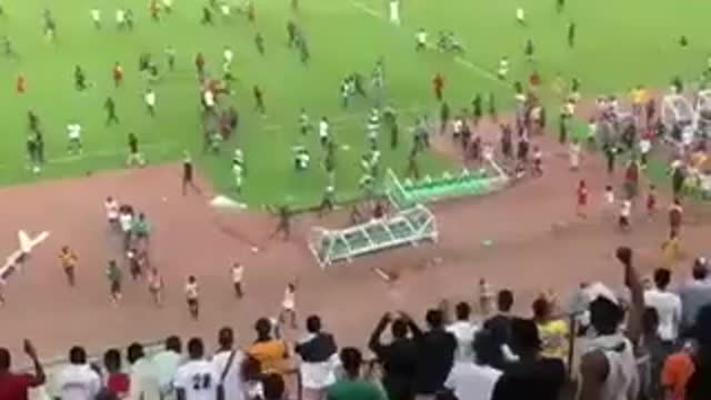 Nigerians destroying MKO Stadium after Ghana qualified ahead of Nigeria