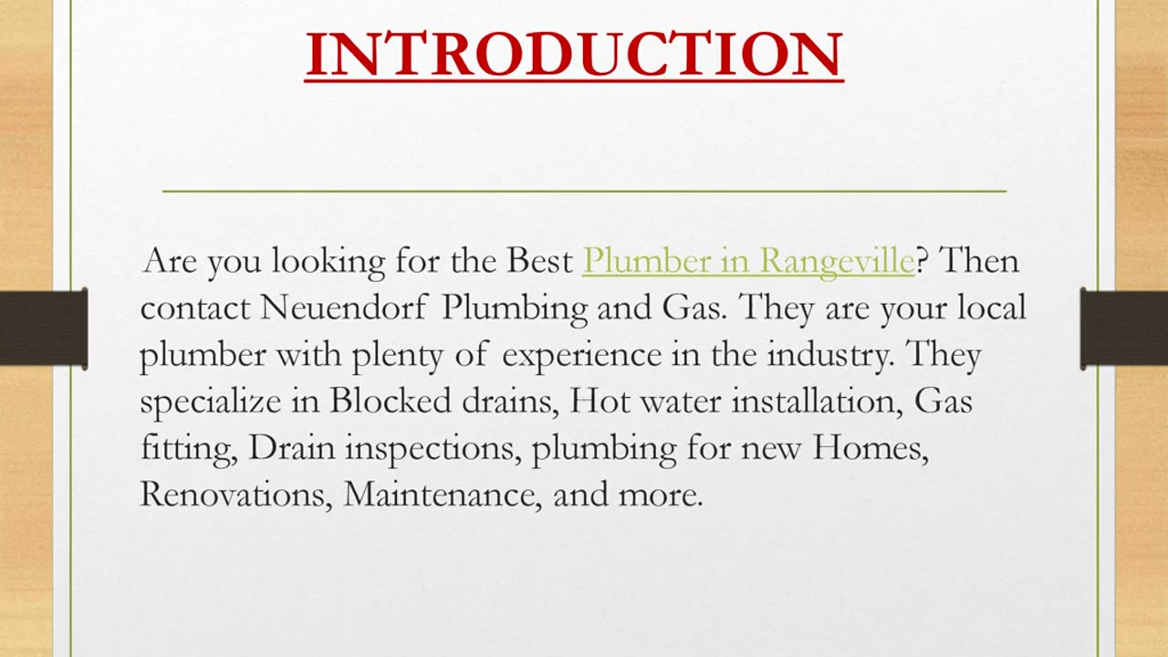 Best Plumber in Rangeville