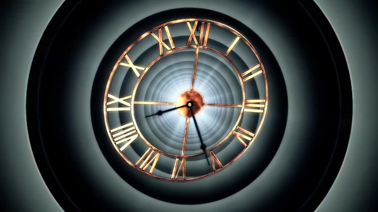 Clock coming back in time - Animation Free