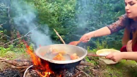 Rural Girls Turned Chicken to Delicious Barberry Pilaf Chicken