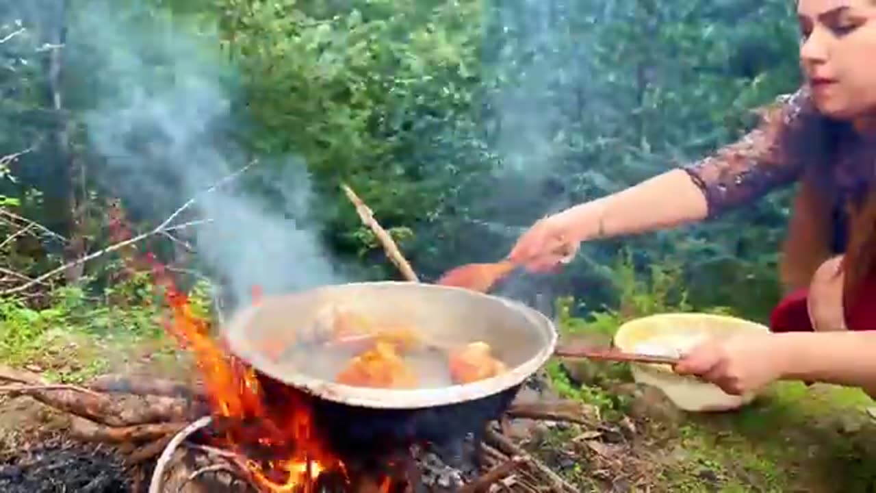 Rural Girls Turned Chicken to Delicious Barberry Pilaf Chicken