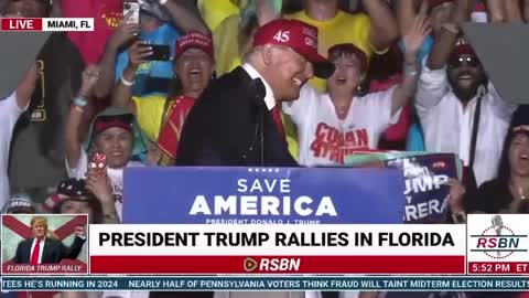 November 6, 2022 President Trump Miami, Florida "We are a nation that loves to be rained upon."