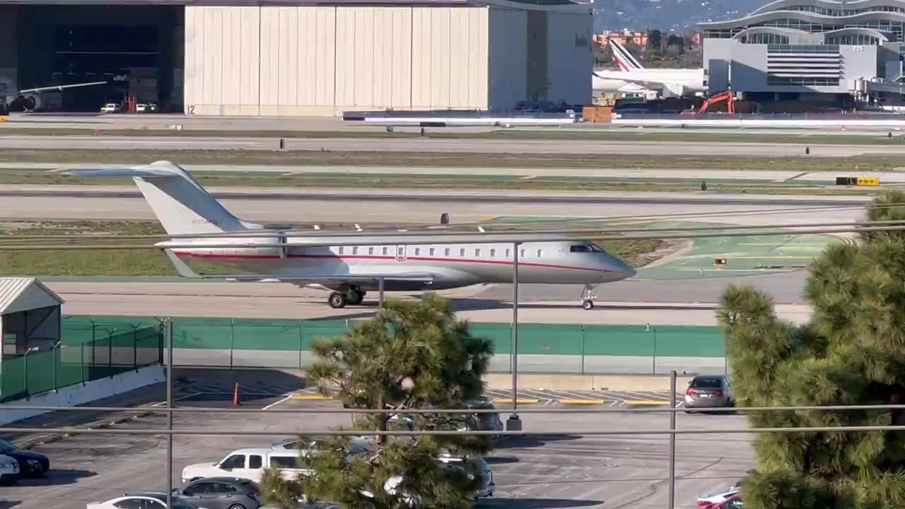 February 10, 2024 - Jet Carrying Taylor Swift Lands in Los Angeles