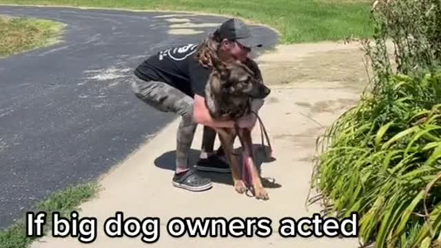 If big dog owners acted like small dogowners on이walks