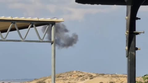 Footage shows Israeli Air Force helicopters shooting down a drone, apparently