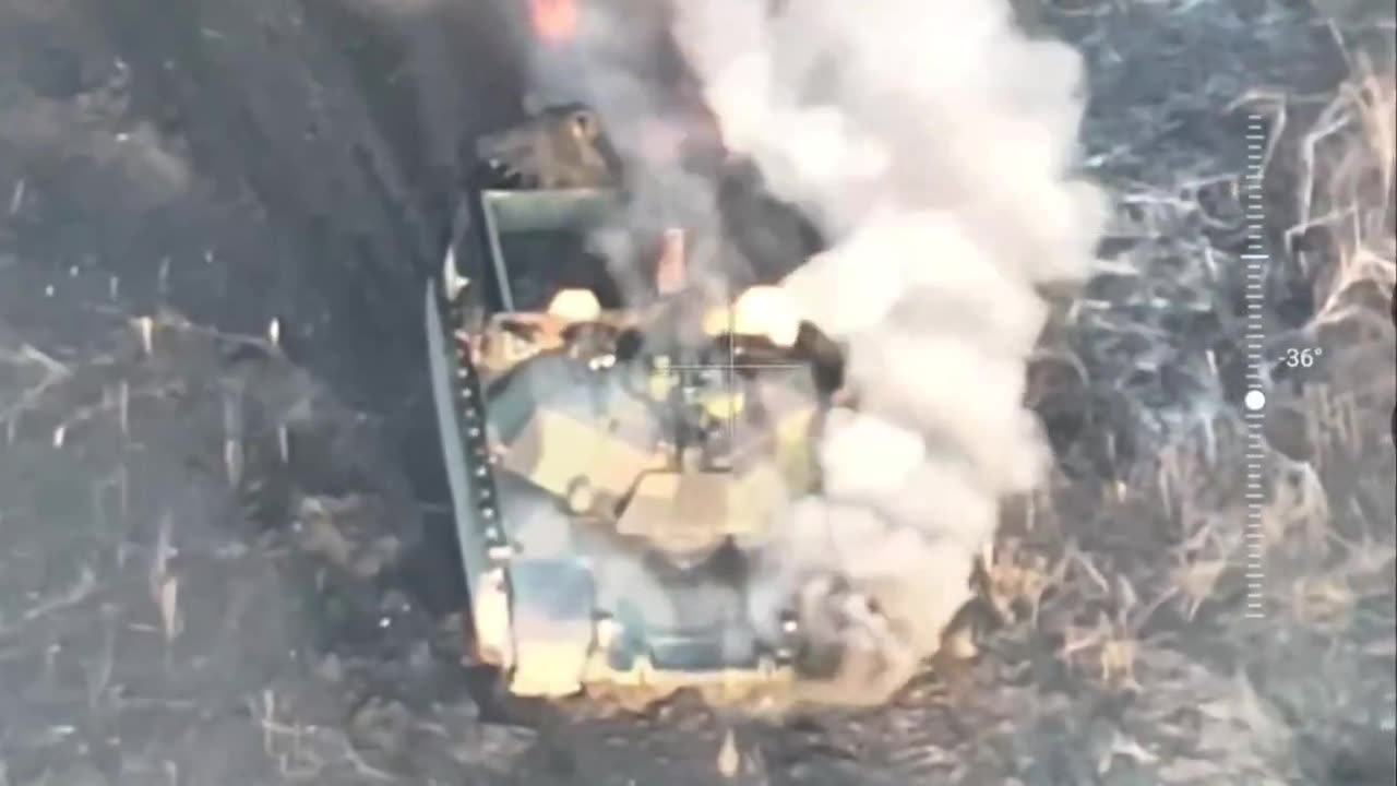 Another Abrams (M1150 ABV) Burns Near Berdychi in the Avdeevka Direction