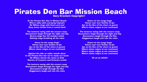 Pirates Den Bar Mission Beach Song