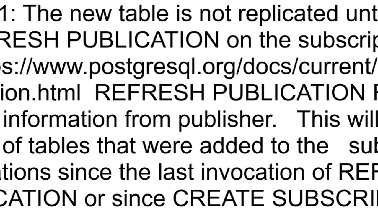 PostgreSQL logical replication not working after added a new table to publication