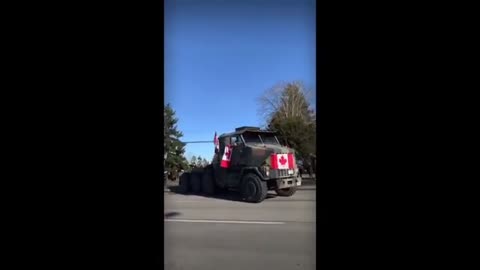 FREEDOM TRUCK DRIVES OVER CENTRE MEDIAN