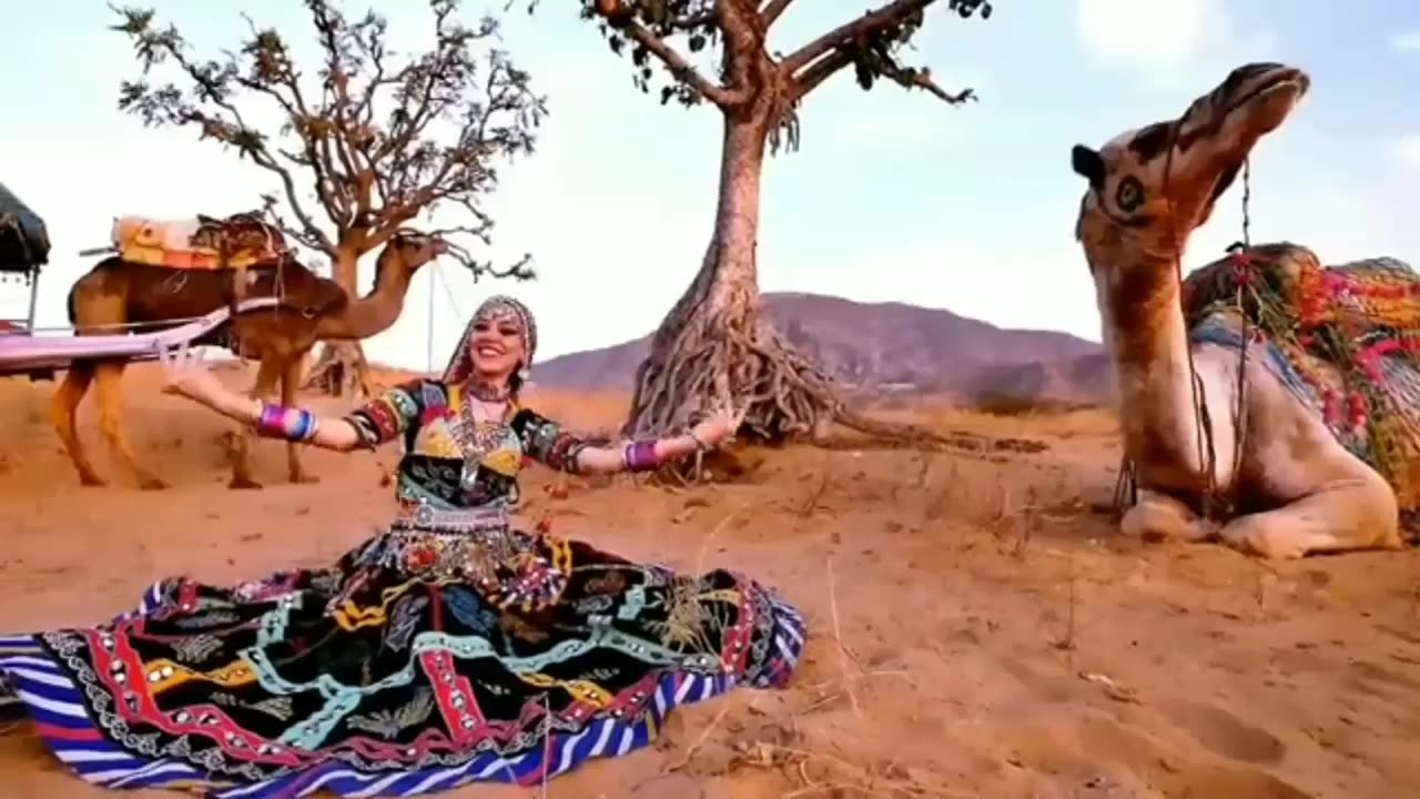 A beautiful woman dances