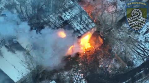 Russians Run After Ukrainian Shell Ignites Ammo Dump