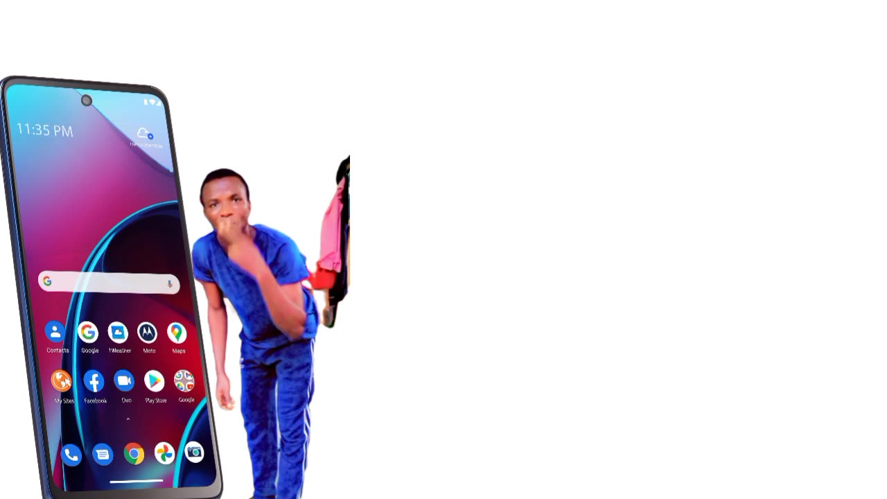 A man enter into phone