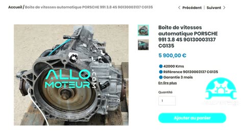 ALLOMOTEUR.COM - Boite de vitesses automatique PORSCHE 991 3.8 4S 9G130003137 CG135