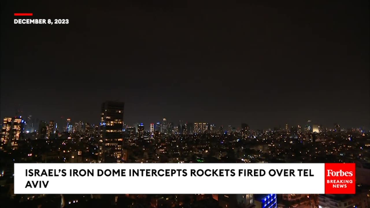 JUST IN- Israels Iron Dome Intercepts Rockets Fired Over Tel Aviv