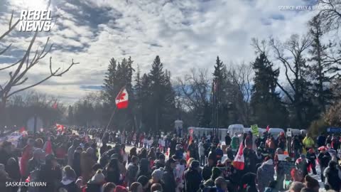 Saskatchewan residents protest in solidarity with Freedom Convoy