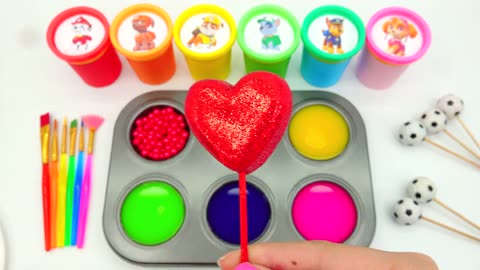 Satisfying ASMR Video - How to Make Rainbow Bubble Stress Ball with Slime and Lollipop Cutting