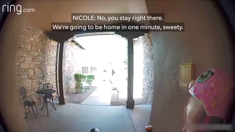 Brave little girl, being chased by a bobcat