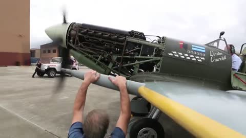 Spitfire MK XVI - First Engine Run in 17 Years!