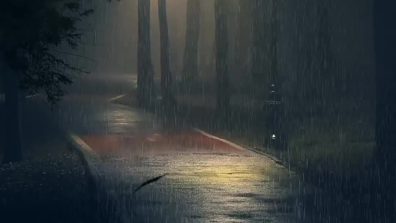 Beautiful night rain view