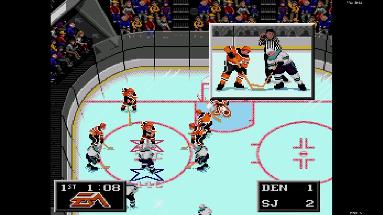 NHL '94 Franchise Mode 1990 Regular Season G56 - niuhuskie224 (DEN) at Len the Lengend (SJ)