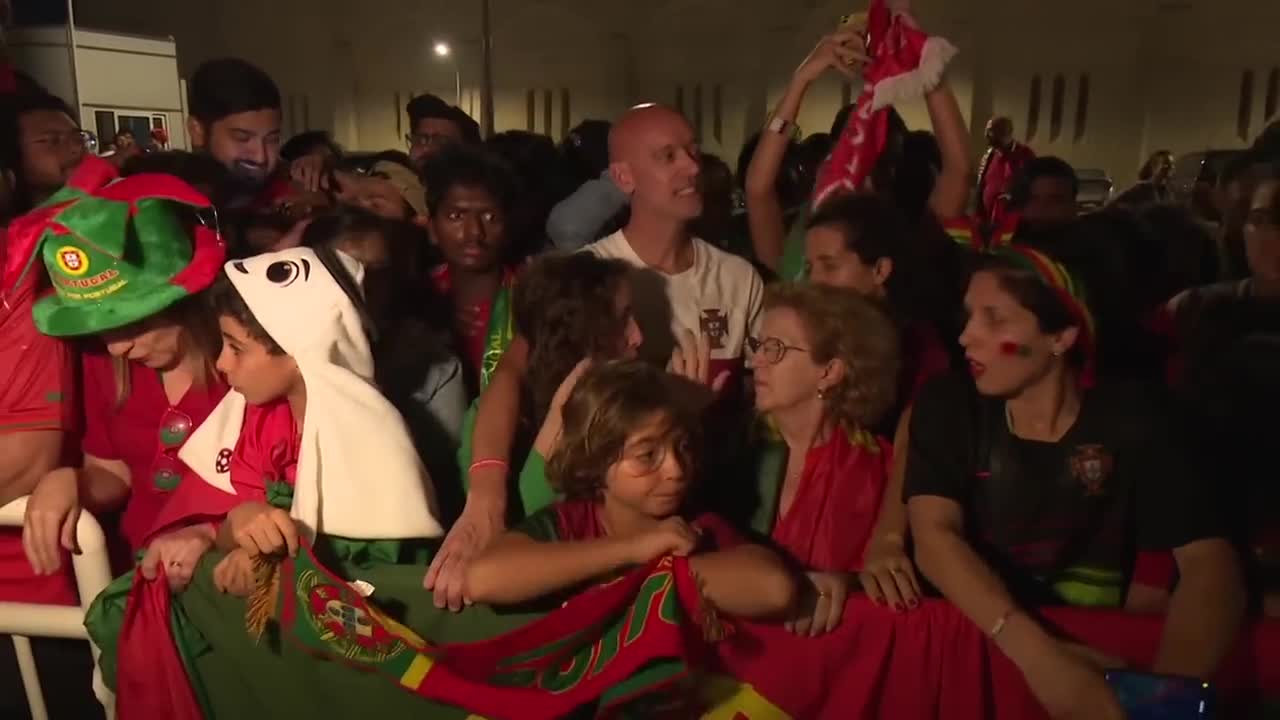 Fans chant Cristiano Ronaldo's name as Portugal arrive