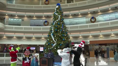 Christmas tree lighting at Atlanta airport