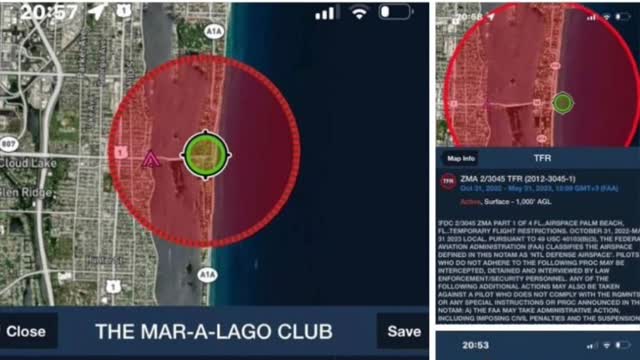 Temporary Flight Restriction over Mara Lago?