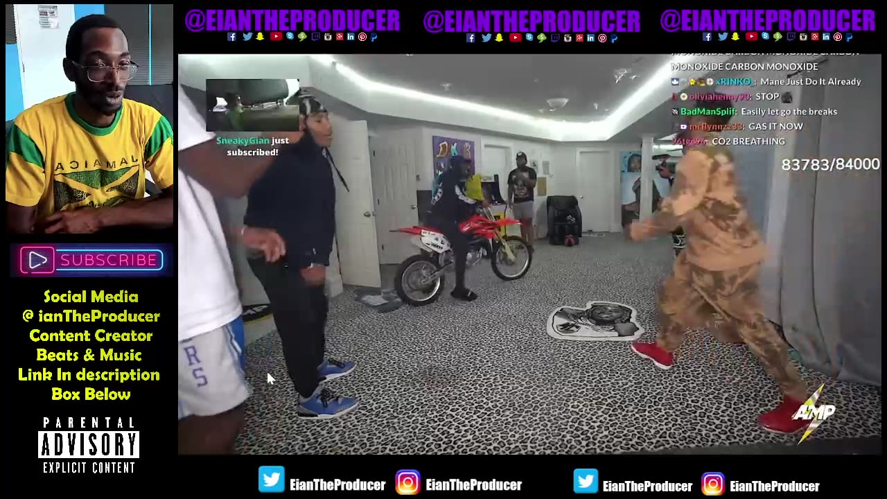 Kai Cenat Tries to Ride a DIRTBIKE In His Room reaction