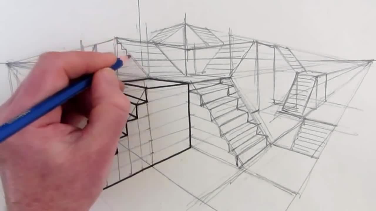 How to Draw Stairs_ Step by Step in 2-Point Perspective