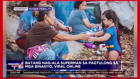 Batang nag-ala Superman sa pagtulong sa mgabinagyo, viral online