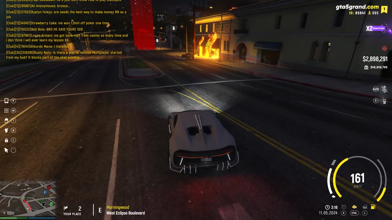 GTA V - Grand RP EN1 - Bugatti Chiron - Corrida de Rua de 11-05-2024 - 03:15 - Sargento Rodrigues