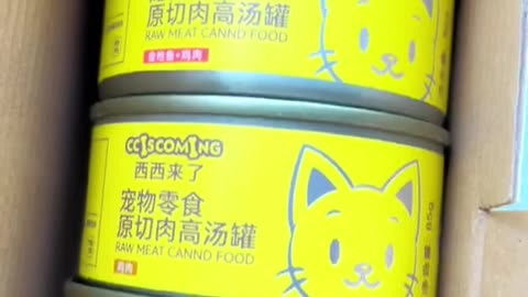 Cats eat canned fish