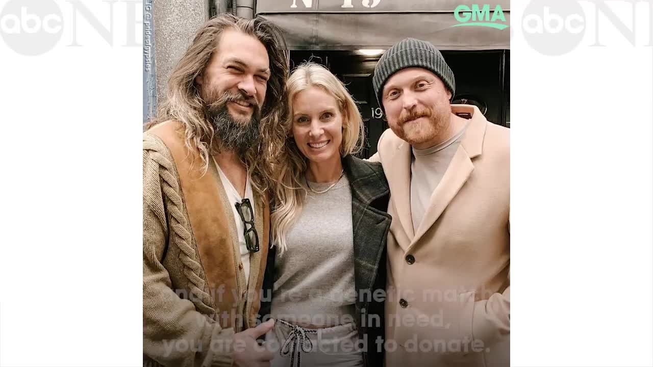 Jason Momoa helps friend and dad of 3 find bone marrow match l GMA