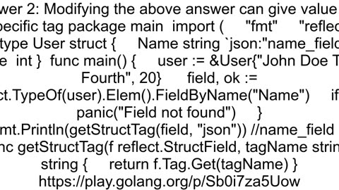 Get struct field tag using Go reflect package