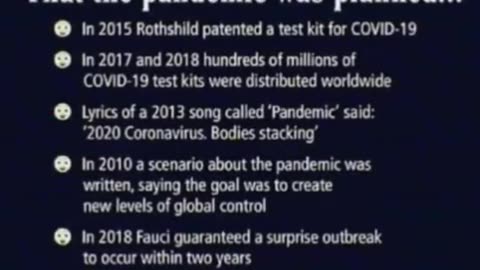 EVIDENCE that the PANDEMIC was PLANNED