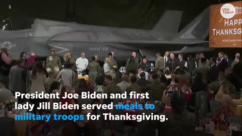 Joe Biden enjoys Thanksgiving meal with troops in North Carolina USA TODAY