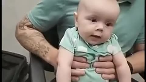 Baby Reacts to Receiving Hearing Aid