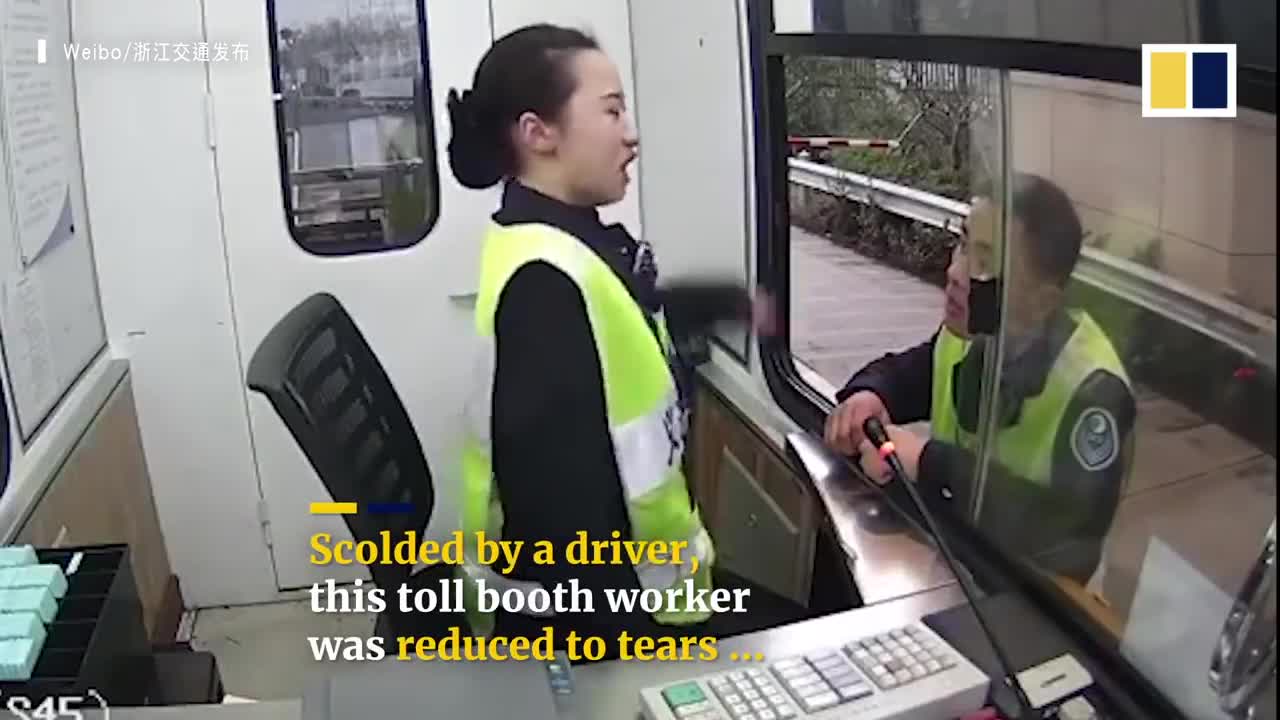 by driver, toll booth