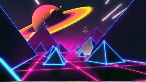 background video of geometric elements of space technology