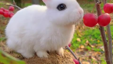 Rabbit eating Graps .
