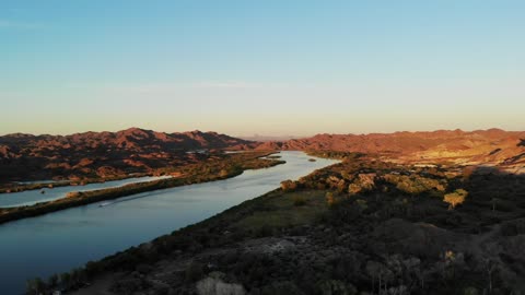 Aerial Views Over The Colorado River Near Picacho Reacreation Area