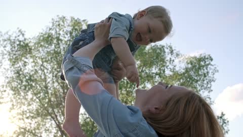 happy mother and child together