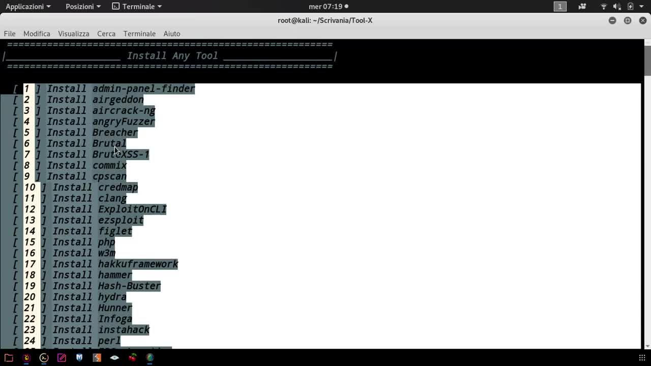 Tool-X Kali Linux Hacking Tool Installer