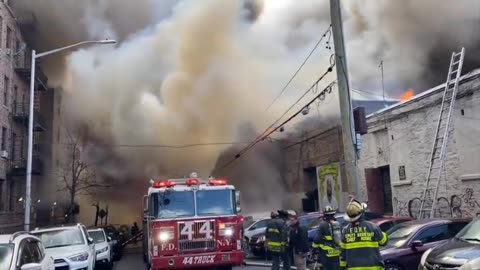 Huge Fire At Grand Concourse In The Bronx, NY